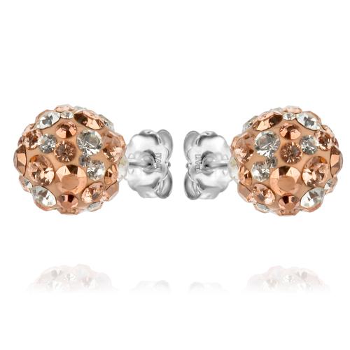 Сребърни Обеци С Кристали От Sw® Mika Peach Gold