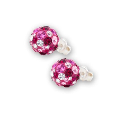 Сребърни обеци с кристали от Sw® SO302 Bold Rose