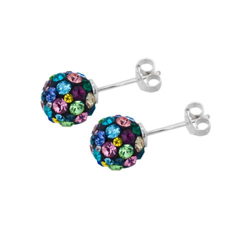 Сребърни Обеци С Кристали От Sw® SO302 Multicolor