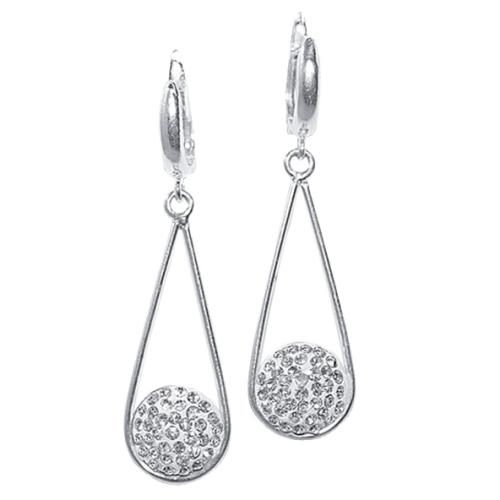 Сребърни обеци с кристали от Sw® SO303 Crystal