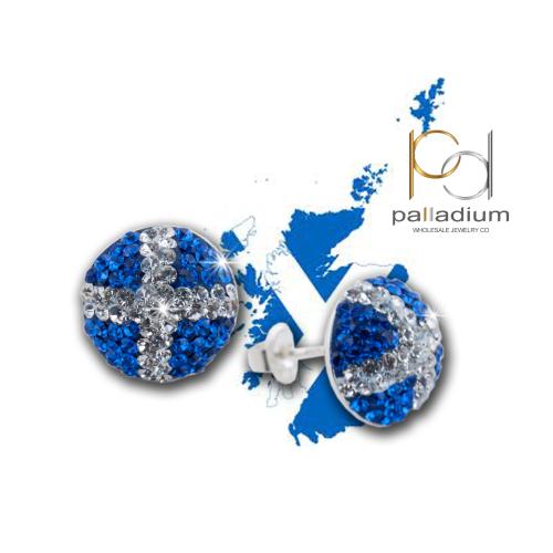 Сребърни обеци с кристали от Sw® Кръговрат Scotland