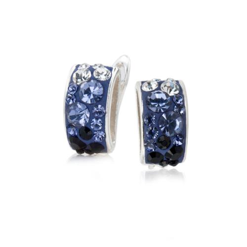 Сребърни обеци Ella с кристали от Sw® Crystal, Tanzanite, Hematite