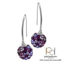 Сребърни обеци Сфера с кристали от Sw® Crystal