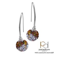Сребърни обеци с кристали от Sw® SO331 Metallic Rose Gold