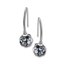 Сребърни обеци Сфера с кристали от Sw® Crystal