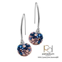 Сребърни обеци Сфера с кристали от Sw® Crystal