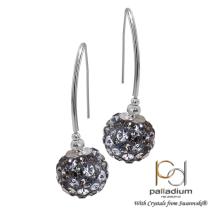 Сребърни обеци Сфера с кристали от Sw® Crystal