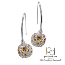 Сребърни обеци Сфера с кристали от Sw® Crystal