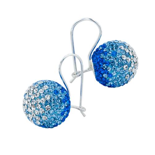 Сребърни Обеци С Кристали От Sw® SO340 Sapphire, Light Sapphire and Crystal