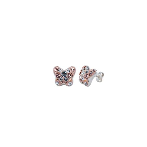 Сребърни обеци Vanessa mini с кристали от Sw® Peach Gold