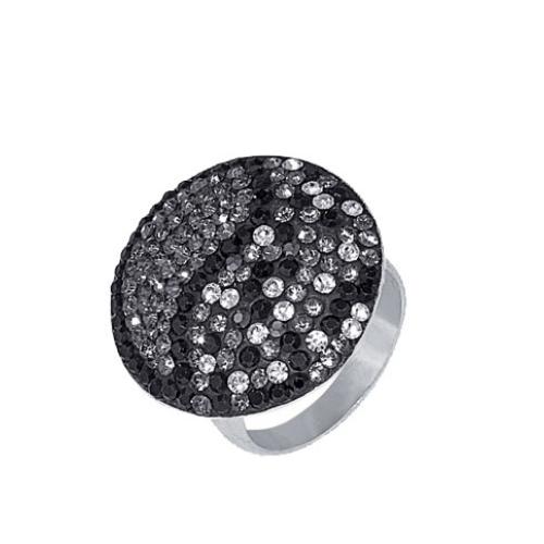 Сребърен пръстен с кристали от Sw® SP601 Dark