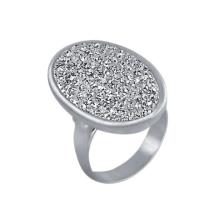 Сребърен пръстен с кристали от Sw® SP604 Black and White