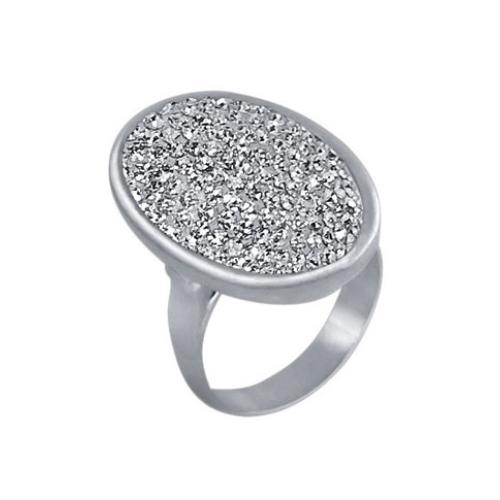 Сребърен пръстен с кристали от Sw® SP604 Crystal