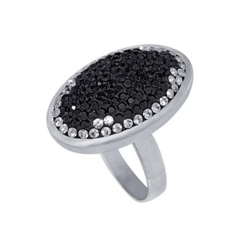 Сребърен пръстен с кристали от Swarovski® SP604 Black and White