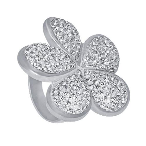 Сребърен пръстен цвете с кристали от Sw®  SP631 Crystal