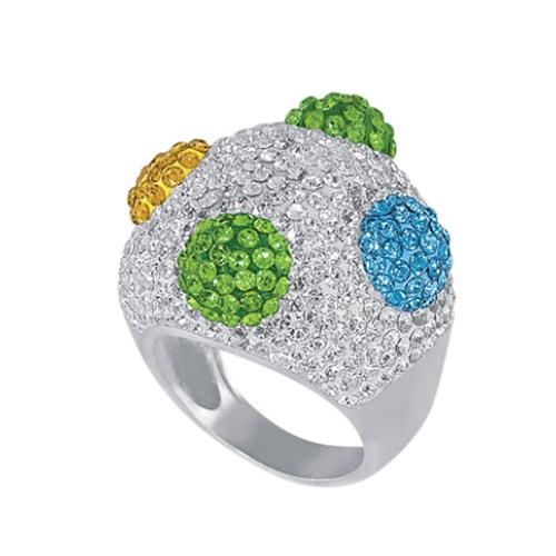 Сребърен пръстен с кристали от Sw®  SP634 Color