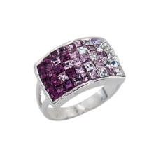 Сребърен пръстен с кристали от Sw® SP650 Crystal