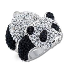 Сребърен пръстен Панда с кристали от Sw® Panda Сребърен пръстен Панда с кристали от Sw® Panda