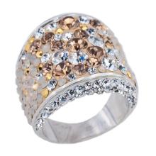 Сребърен пръстен с кристали от Sw®  SP710 Pasific Opal and Smoked Topaz