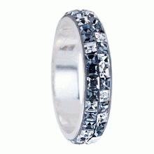 Сребърен пръстен с кристали от Sw® Mila Crystal