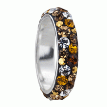 Сребърен пръстен с кристали от Sw® Mila Silver Shade