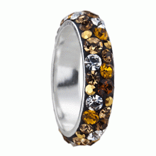 Сребърен пръстен с кристали от Sw® Mila Crystal