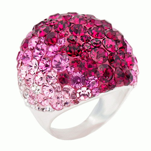 Сребърен пръстен с кристали от Sw® Ocean Bold Rose