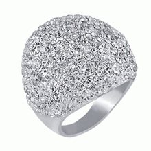 Сребърен пръстен с кристали от Sw® Ocean Bold Rose
