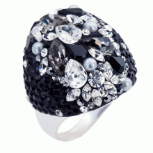 Сребърен пръстен с кристали от Sw® Ocean Bold Rose