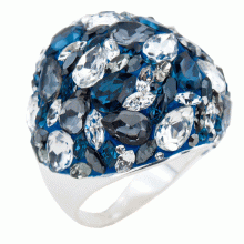 Сребърен пръстен с кристали от Sw® Ocean Bold Rose