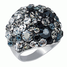 Сребърен пръстен с кристали от Sw® Ocean Monte Carlo