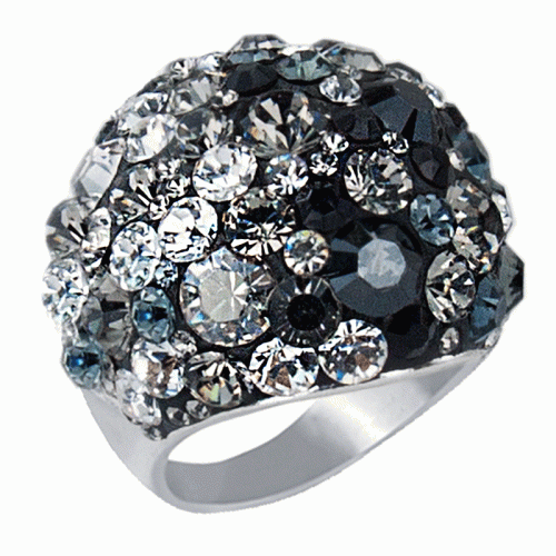 Сребърен пръстен с кристали от Sw® Ocean 