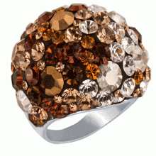Сребърен пръстен с кристали от Sw® Ocean Bold Rose