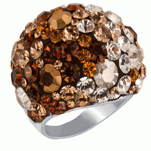 Сребърен пръстен с кристали от Sw® Ocean