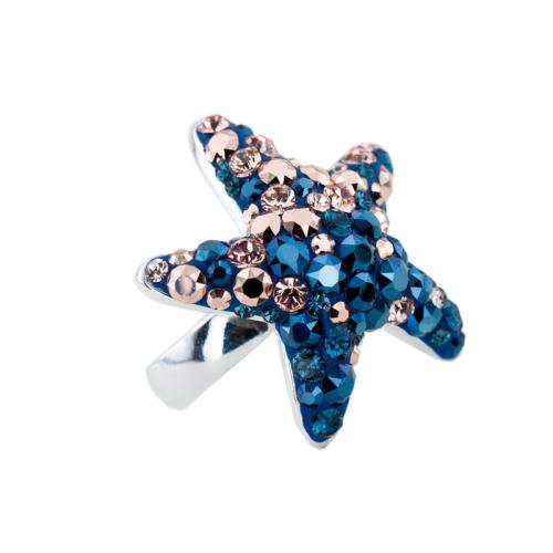 Сребърен пръстен с кристали от Sw® SP646 Metallic Rose Gold