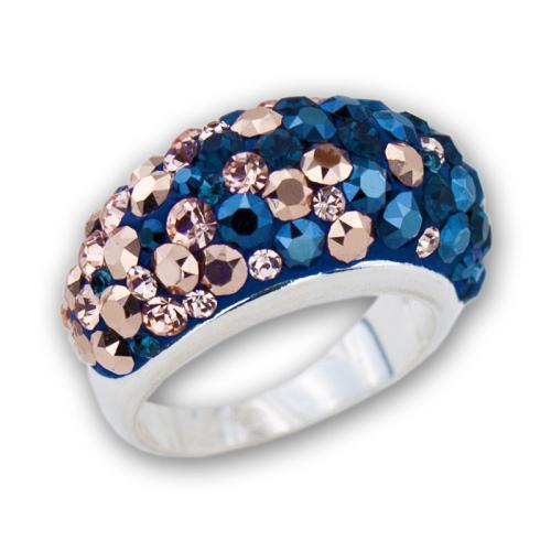 Сребърен Пръстен С Кристали От Sw® SP653 Metallic Rose Gold