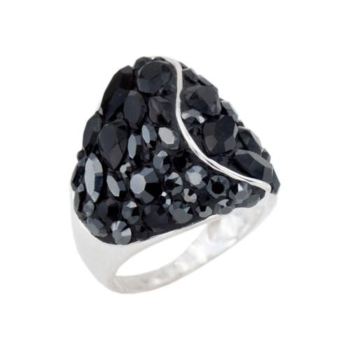Сребърен Пръстен С Кристали От Sw® SP662 Black Magic