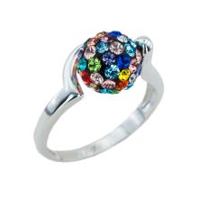 Сребърен пръстен с кристали от Sw®  SP706 Aquamarine