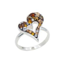 Сребърен пръстен с кристали от Swarovski®  SP709 Black and White