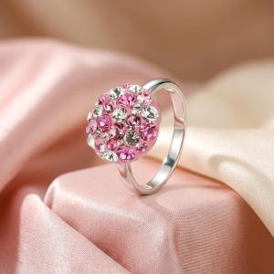Сребърен пръстен Thomas с кристали от Sw® Rose Shade