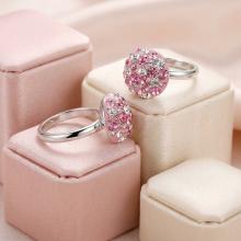 Сребърен пръстен Thomas с кристали от Sw® Rose Shade Сребърен пръстен Thomas с кристали от Sw® Rose Shade