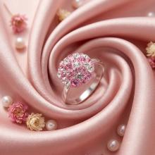 Сребърен пръстен Thomas с кристали от Sw® Rose Shade Сребърен пръстен Thomas с кристали от Sw® Rose Shade