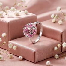 Сребърен пръстен Thomas с кристали от Sw® Rose Shade Сребърен пръстен Thomas с кристали от Sw® Rose Shade