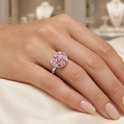 Сребърен пръстен Thomas с кристали от Sw® Rose Shade