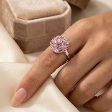 Сребърен пръстен Thomas с кристали от Sw® Rose Shade Сребърен пръстен Thomas с кристали от Sw® Rose Shade
