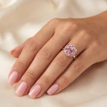 Сребърен пръстен Thomas с кристали от Sw® Rose Shade Сребърен пръстен Thomas с кристали от Sw® Rose Shade