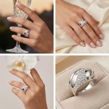 Сребърен пръстен с кристали от Sw® Crystal Сребърен пръстен с кристали от Sw® Crystal