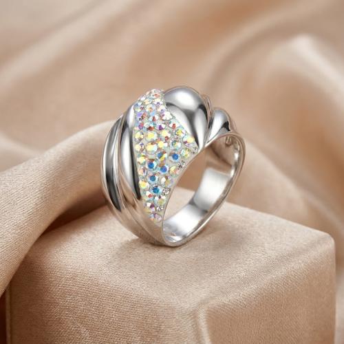 Сребърен пръстен с кристали от Sw® AB Crystal
