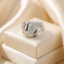 Сребърен пръстен с кристали от Sw® AB Crystal