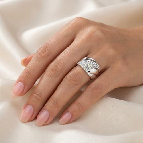 Сребърен пръстен с кристали от Sw® AB Crystal